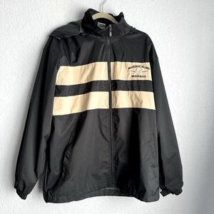 Dimco Apparel Mackinac Island Michigan Navy Large Mesh Lined Hooded Windbreaker